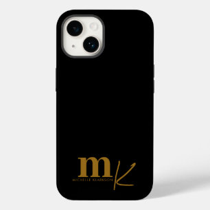 ミニマルモダンリストブラック金ゴールドモノグラム Case-Mate iPhone 14ケース
