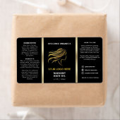 ミニマルモダンリストブラック金ゴールド化粧品ボトル ラベル (インサイチュ)