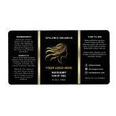 ミニマルモダンリストブラック金ゴールド化粧品ボトル ラベル (正面)