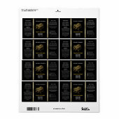 ミニマルモダンリストブラック金ゴールド化粧品ボトル ラベル (フルシート)