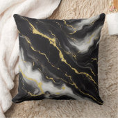 ミニマルモダンリストブラック金ゴールド大理石 クッション (ブランケット)