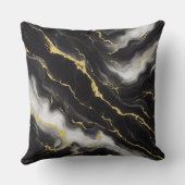 ミニマルモダンリストブラック金ゴールド大理石 クッション (裏面)