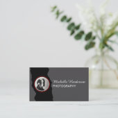 ミニマルモダンリストブラック&グレー1写真 名刺 (スタンド正面)