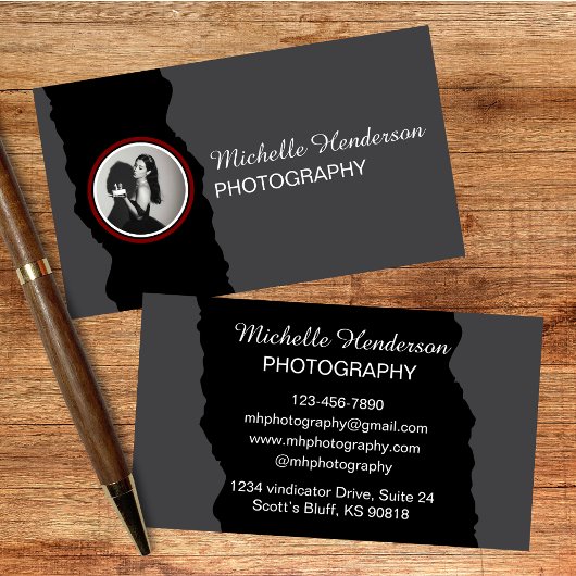 ミニマルモダンリストブラック&グレー1写真 名刺