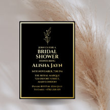 ミニマルモダンリストブラック&ゴールデンブライダルシャワー