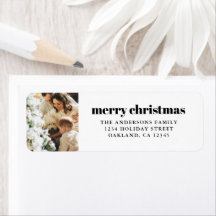 ミニマルモダンリストブラック&ホワイトのメリークリスマス