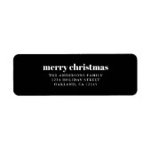 ミニマルモダンリストブラック&ホワイトのメリークリスマス ラベル (正面)