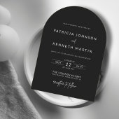 ミニマルモダンリストブラック&ホワイトアー結婚チの写真 招待状