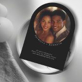 ミニマルモダンリストブラック&ホワイトアー結婚チの写真 招待状