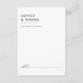 ミニマルモダンリストブラック&ホワイトエレガントな結婚式 アドバイスカード