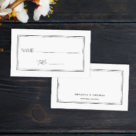 ミニマルモダンリストブラック&ホワイトエレガントな結婚式 プレイスカード