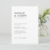 ミニマルモダンリストブラック&ホワイトエレガントな結婚式 招待状 (スタンド正面)