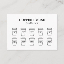 ミニマルモダンリストブラック&ホワイトクリエイティブコーヒー ロイヤリティカード