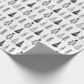 ミニマルモダンリストブラック&ホワイトクリスマスツリー ラッピングペーパー (角)