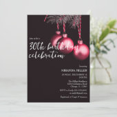 ミニマルモダンリストブラック&ホワイトクリスマス誕生日 招待状 (スタンド正面)