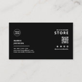 ミニマルモダンリストブラック&ホワイトスキャナブル 名刺 (裏面)