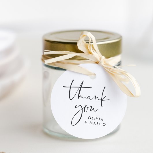 ミニマルモダンリストブラック&ホワイトスクリプト フェイバータグ