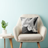 ミニマルモダンリストブラック&ホワイトフラワー付き看板 クッション (椅子)