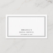 ミニマルモダンリストブラック&ホワイトブライダルシャワー エンクロージャーカード (裏面)