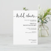 ミニマルモダンリストブラック&ホワイトブライダルシャワー 招待状 (スタンド正面)