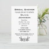 ミニマルモダンリストブラック&ホワイトブライダルシャワー 招待状 (スタンド正面)