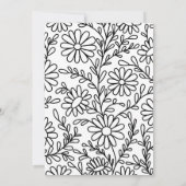 ミニマルモダンリストブラック&ホワイトブライダルシャワー 招待状 (裏面)