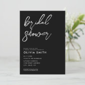 ミニマルモダンリストブラック&ホワイトブライダルシャワー 招待状 (スタンド正面)