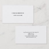 ミニマルモダンリストブラック&ホワイトプロフェッショナルプレーン 名刺 (正面/裏面)