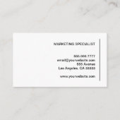 ミニマルモダンリストブラック&ホワイトプロフェッショナル 名刺 (裏面)