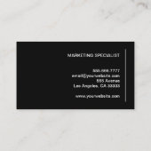 ミニマルモダンリストブラック&ホワイトプロフェッショナル 名刺 (裏面)