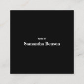 ミニマルモダンリストブラック&ホワイトロイヤリティカード スクエア名刺 (裏面)