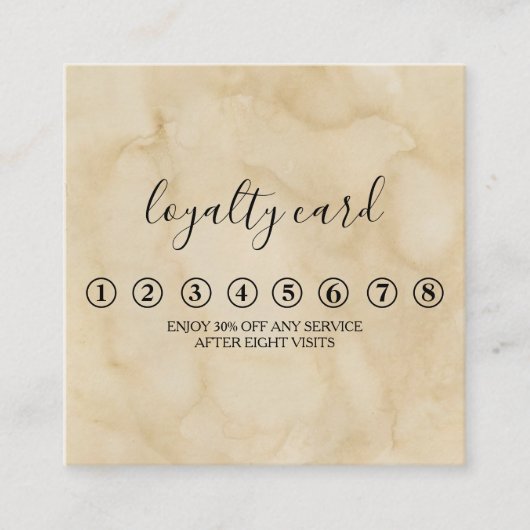 ミニマルモダンリストブラック&ホワイトロイヤリティカード スクエア名刺 (正面)