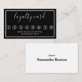 ミニマルモダンリストブラック&ホワイトロイヤリティカード 名刺 (正面/裏面)