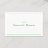 ミニマルモダンリストブラック&ホワイトロイヤリティカード 名刺 (裏面)