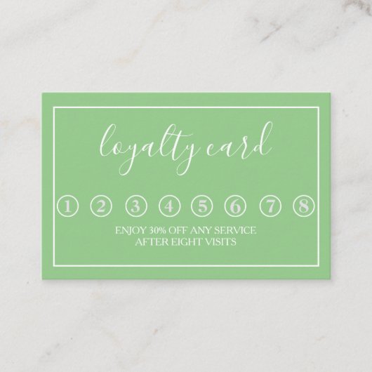 ミニマルモダンリストブラック&ホワイトロイヤリティカード 名刺 (正面)