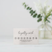 ミニマルモダンリストブラック&ホワイトロイヤリティカード 名刺 (スタンド正面)