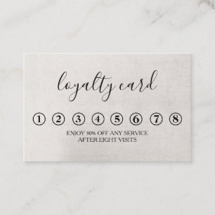 ミニマルモダンリストブラック&ホワイトロイヤリティカード 名刺