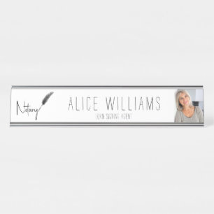 ミニマルモダンリストブラック&ホワイト公証人写真 デスクネームプレート