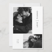 ミニマルモダンリストブラック&ホワイト写真結婚ズ サンキューカード (正面)