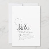 ミニマルモダンリストブラック&ホワイト写真結婚ズ 招待状 (正面)