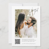 ミニマルモダンリストブラック&ホワイト写真結婚ズ 招待状 (裏面)