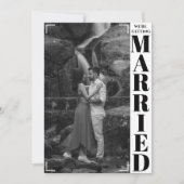 ミニマルモダンリストブラック&ホワイト写真 招待状 (正面)