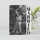 ミニマルモダンリストブラック&ホワイト写真 招待状 (スタンド正面)