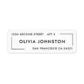 ミニマルモダンリストブラック&ホワイト差出人住所 ラベル (正面)