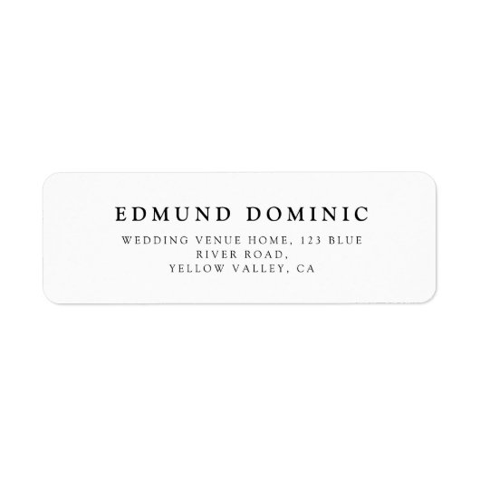 ミニマルモダンリストブラック&ホワイト差出人住所 ラベル (正面)