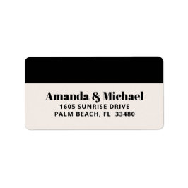 ミニマルモダンリストブラック&ホワイト差出人住所 ラベル