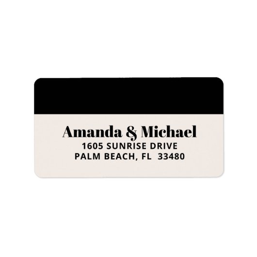 ミニマルモダンリストブラック&ホワイト差出人住所 ラベル (正面)
