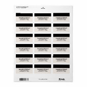 ミニマルモダンリストブラック&ホワイト差出人住所 ラベル (フルシート)