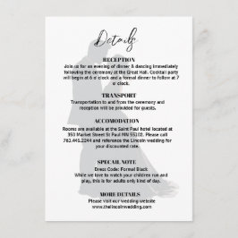 ミニマルモダンリストブラック&ホワイト結婚ズ詳細 エンクロージャーカード