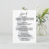 ミニマルモダンリストブラック&ホワイト結婚ズ詳細 エンクロージャーカード (スタンド正面)
